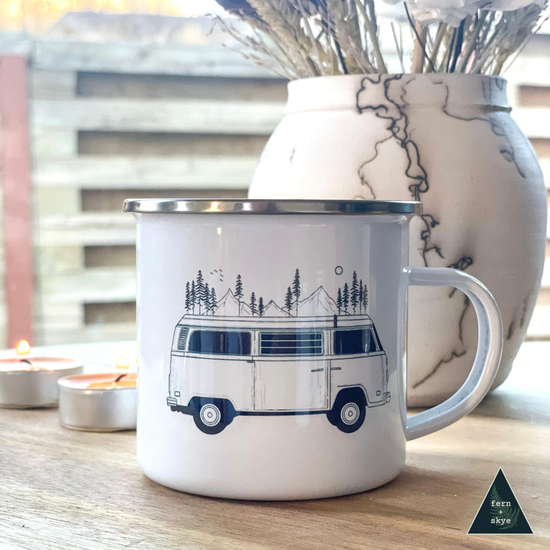 Camper Van Forest Mountain Camper Mug