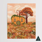 Pumpkin Cottage Art Print