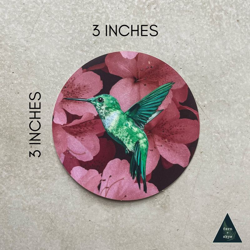 Hummingbird in Cherry Blossoms Sticker