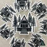 Woodland A-Frame Cabin Sticker