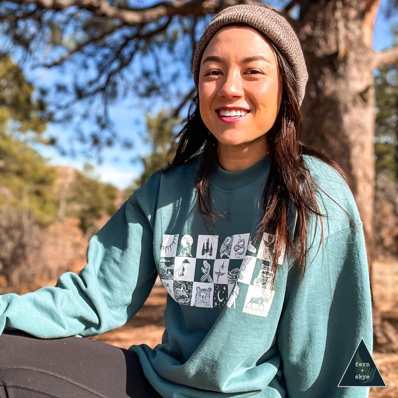 Wildlife Checkers - Screen Printed Unisex Sweatshirt