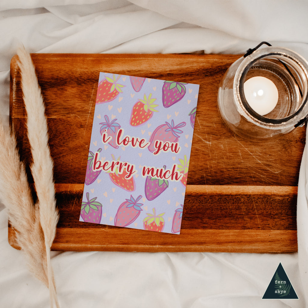 love and berry rare cards I Love You Berry Much Sustainable Greeting Card
