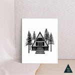 Woodland A-frame Cabin Canvas Print