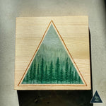 "Among the Misty Pines" - Original Acrylic Painting on Pine Wood