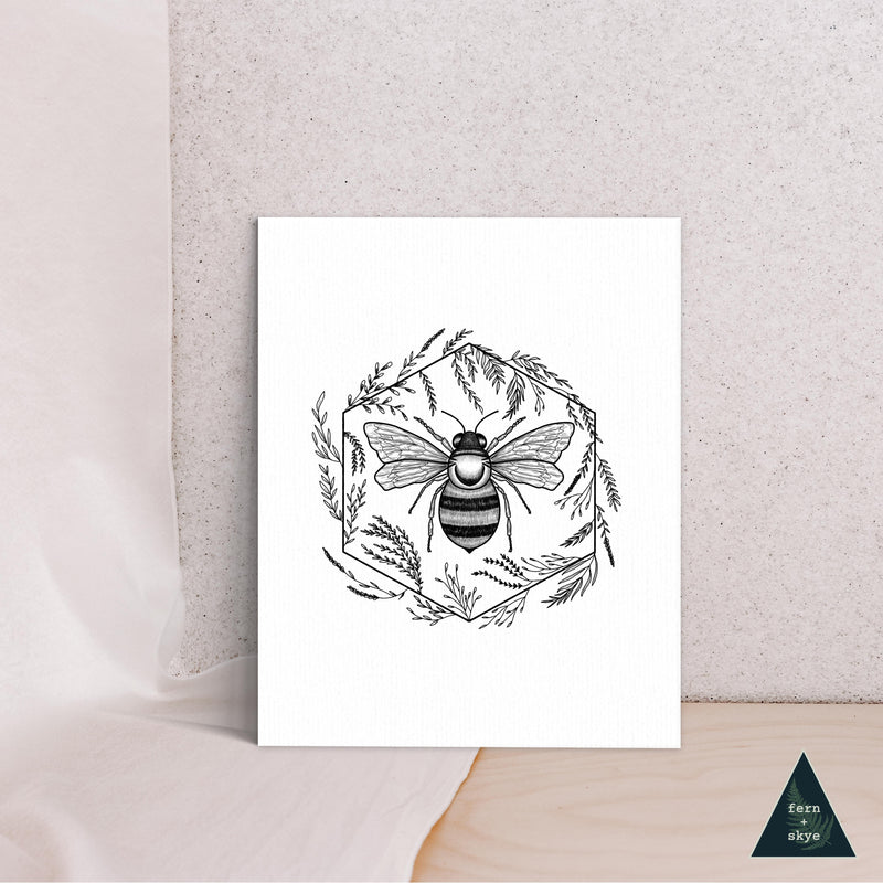 Botanical Bee Canvas Print