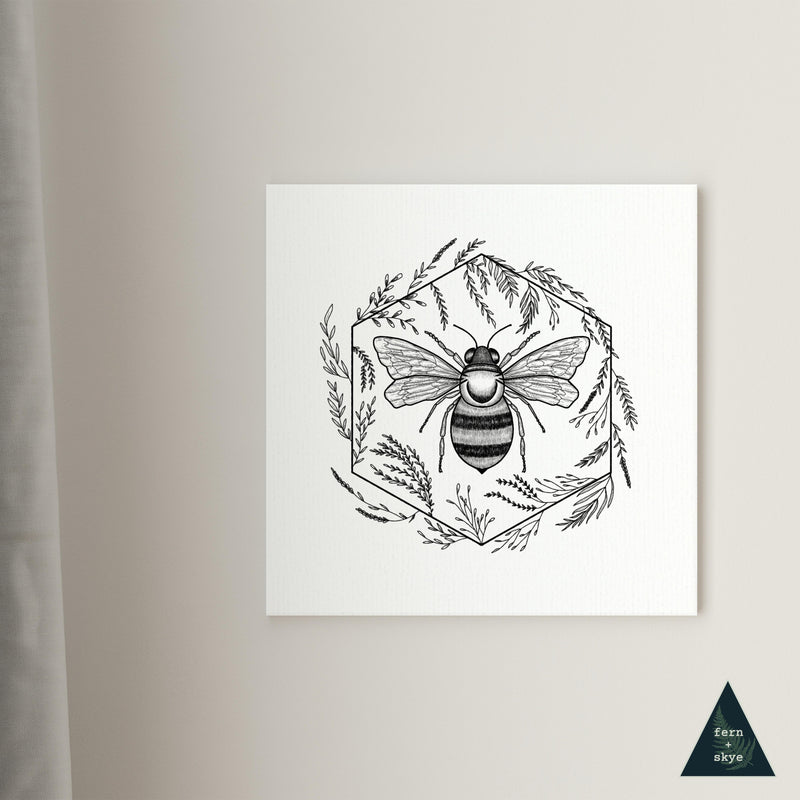 Botanical Bee Canvas Print