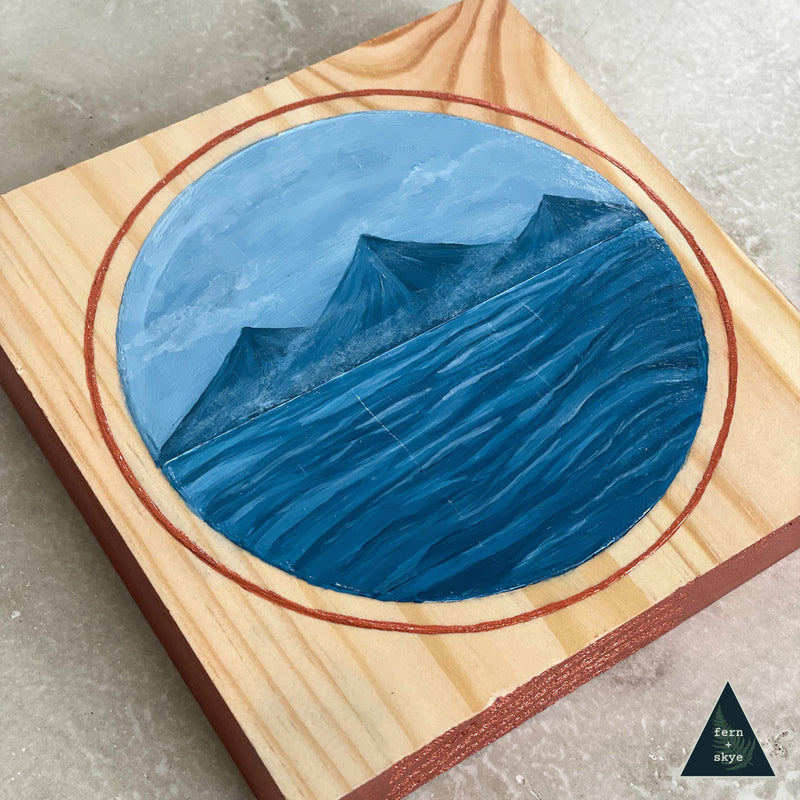 "Journey to Quiet Shores" - Original Acrylic Painting on Pine Wood