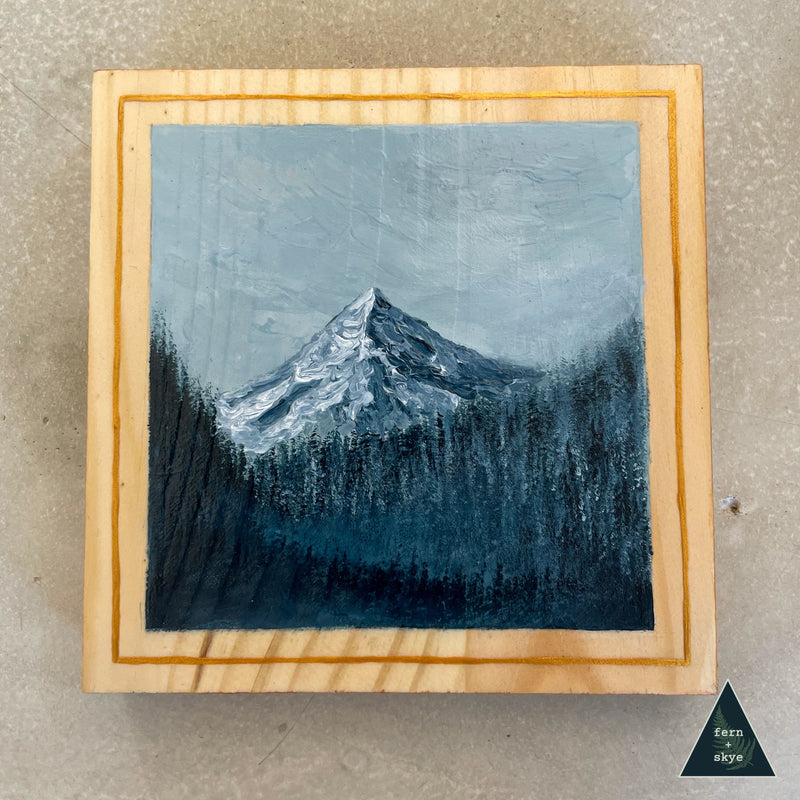 "Stillness in the Fog" - Original Acrylic Painting on Pine Wood