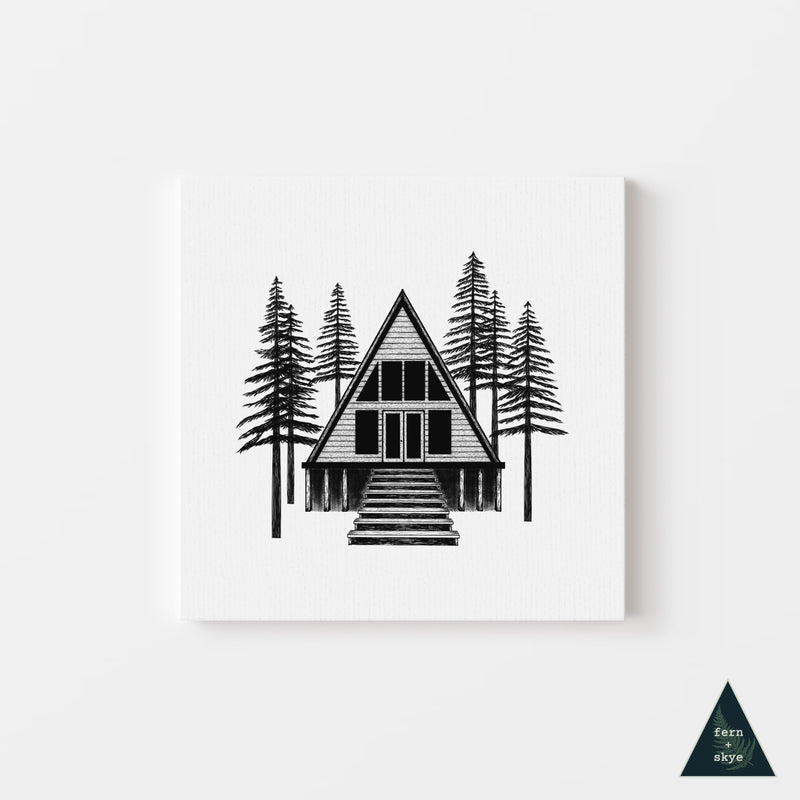 Woodland A-frame Cabin Canvas Print