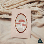 Red Mushroom Wood Slice Sustainable Greeting Card - 4x6"