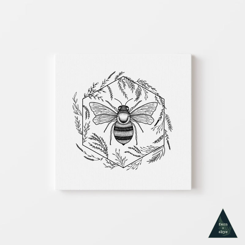 Botanical Bee Canvas Print