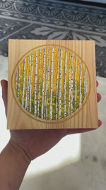 "Aspen Golden Hour" - Original Acrylic Painting on Pine Wood