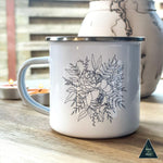 Peony Line Art - Black and White Camper Mug