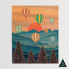 Hot Air Balloons Over Colored Mountain Skies Art Print
