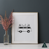 Camper Van Forest Mountain Art Print