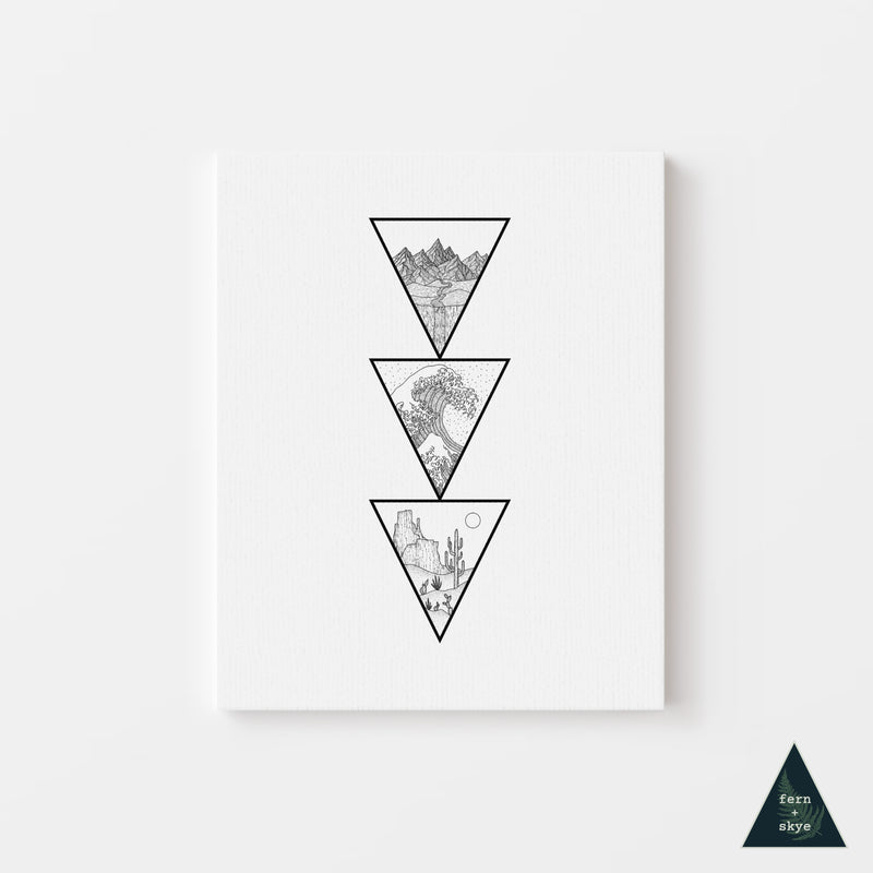 Nature Biomes Triangle Canvas Print