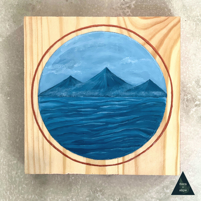 "Journey to Quiet Shores" - Original Acrylic Painting on Pine Wood