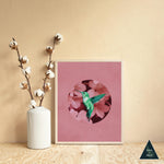 Hummingbird in Cherry Blossoms Art Print