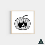 Howling Wolf Jack-o-lantern Mini Print