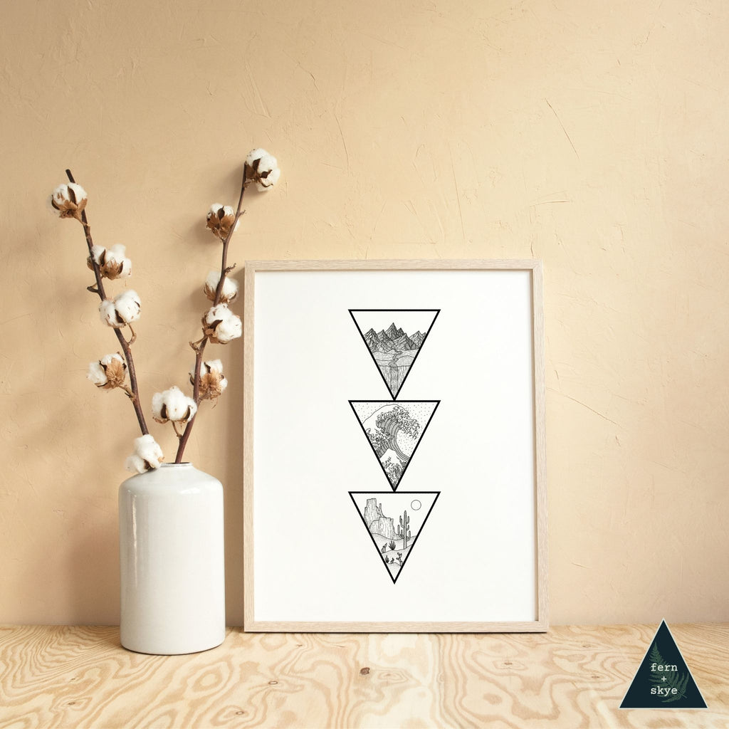 Nature Biomes Triangle Art Print
