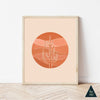 Terracotta Desert Cactus Sun Art Print