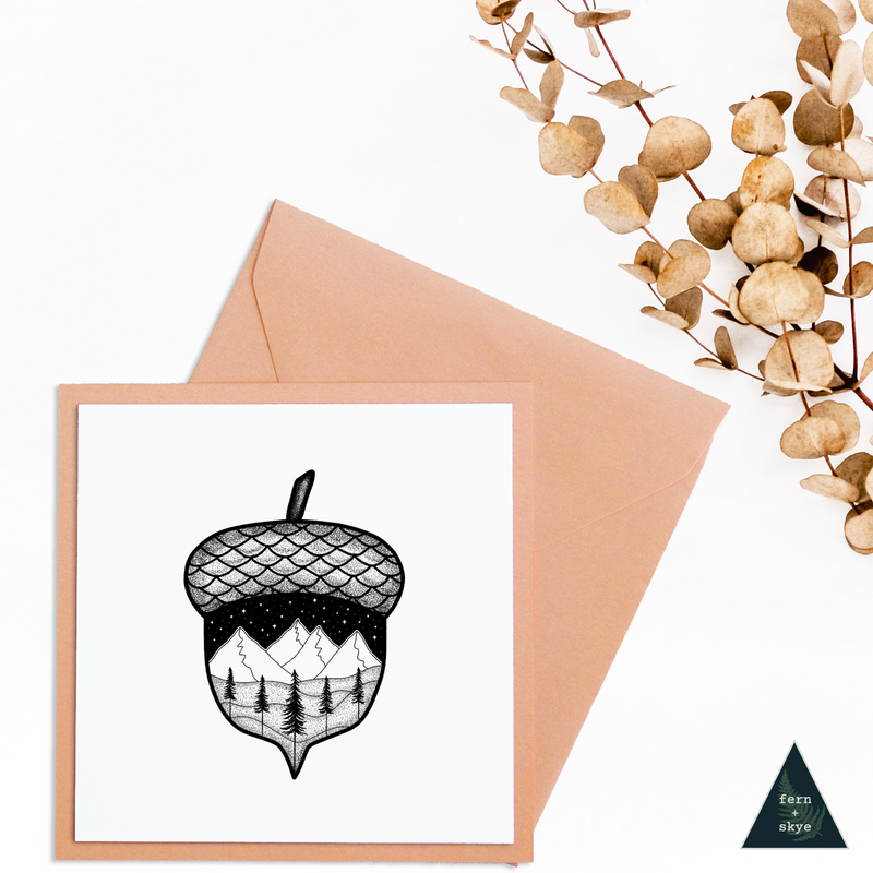 Acorn Starry Mountain Mini Print