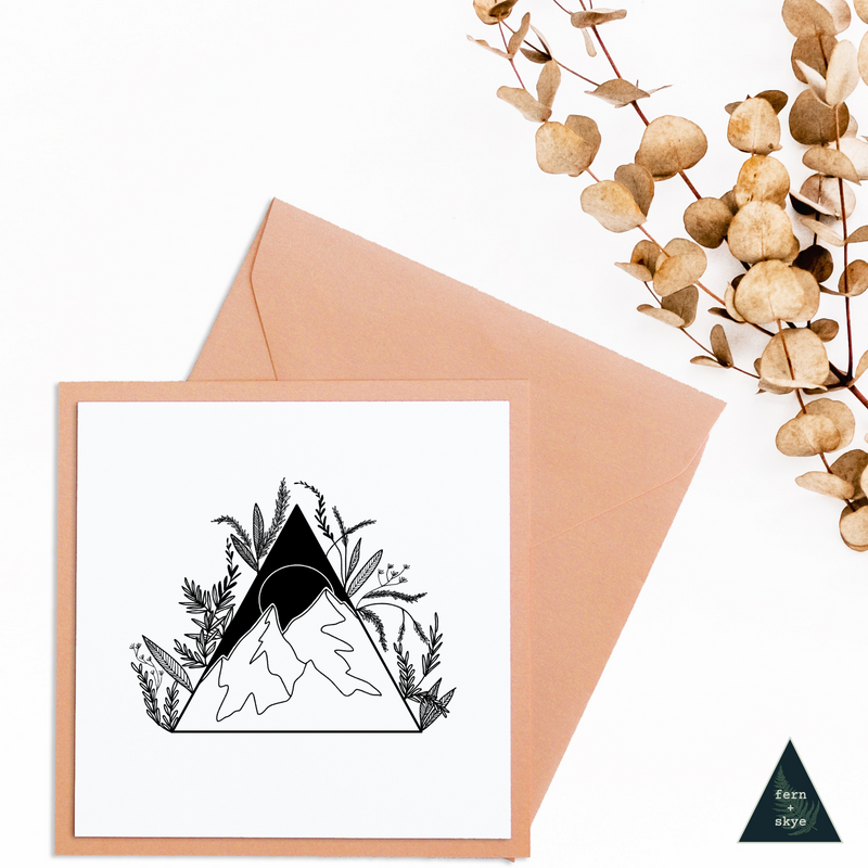 Wildflower Mountain Illustration Mini Print