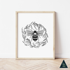 Botanical Bee Art Print