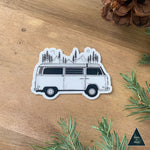 Camper Van Forest Mountain Sticker