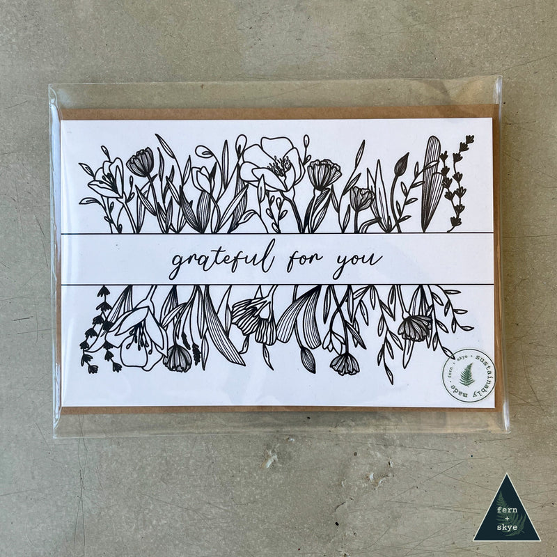 Grateful for You Sustainable Greeting Card - 4x6"