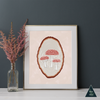 Red Mushroom Wood Slice Art Print