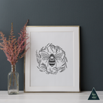 Botanical Bee Art Print