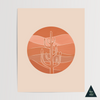 Terracotta Desert Cactus Sun Art Print